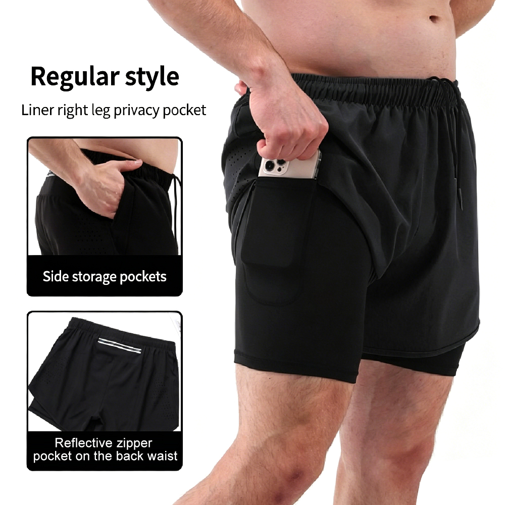 Shorts de corrida 2 em 1 de ci - High And Running Gear avaliação e preço